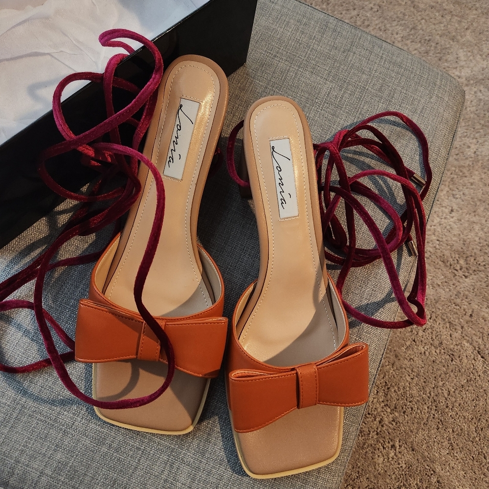 Ankle Wrap Bowtie Sandals Size 13